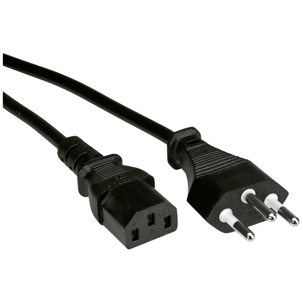 Value Strom Anschlusskabel [1x T12 Stecker - 1x Kaltgeräte-buchse C13] 0.8 M Schwarz