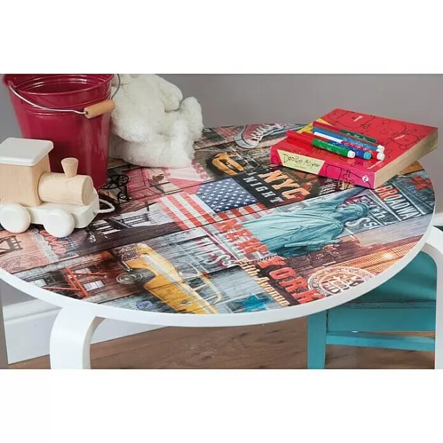 d-c-fix Möbelfolie 10€/qm Manhattan Dekofolie selbstklebend Klebefolie Möbel Küche bunt, Designfolie - Feucht abwischbar & rückstandslos entfernbar