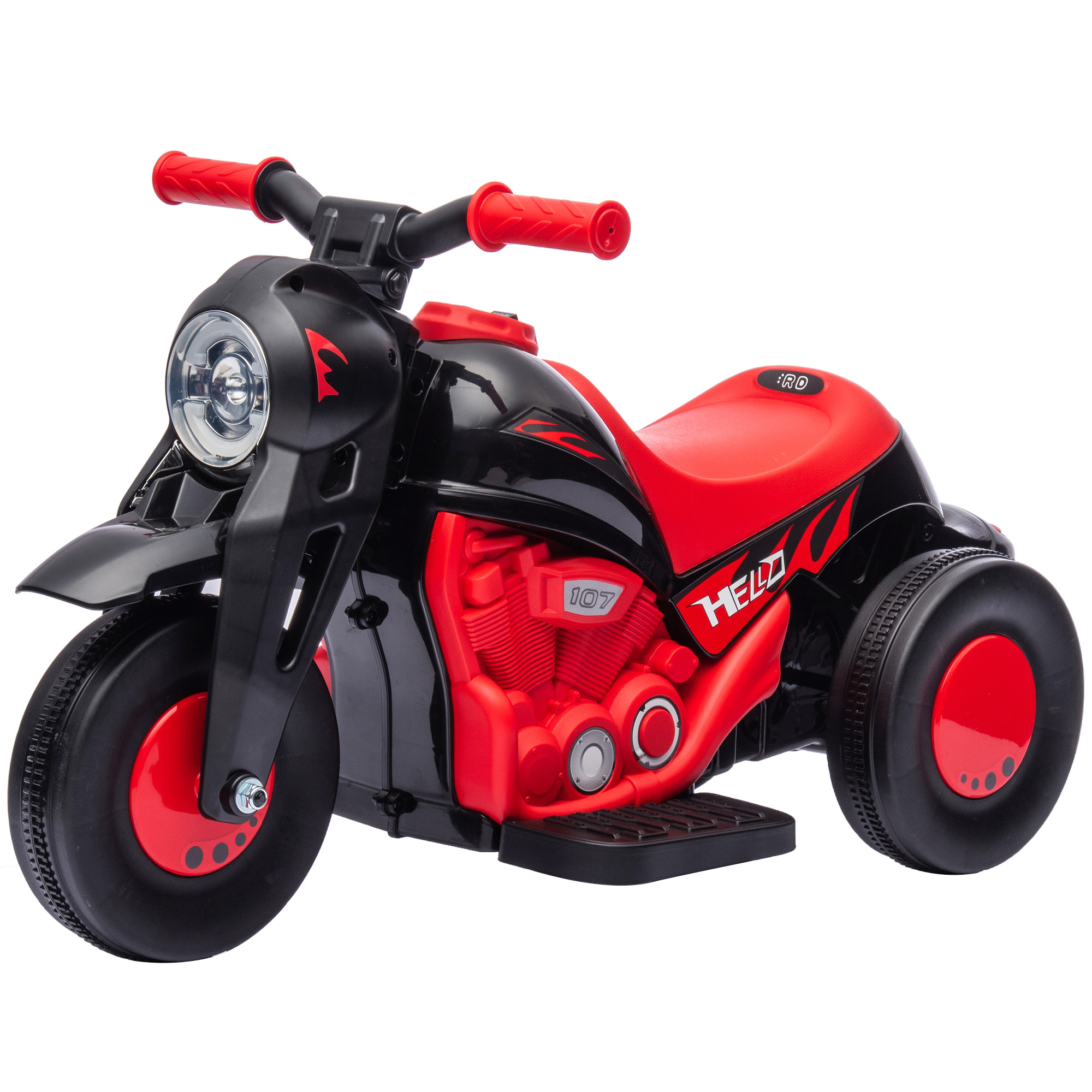 Elektrisches Motorrad Für Kinder Von 2-5 Jahren, 3 Räder, 6 V, 3 Km/h, Mit Seifenblasen, Lichtern Und Geräuschen, Rot