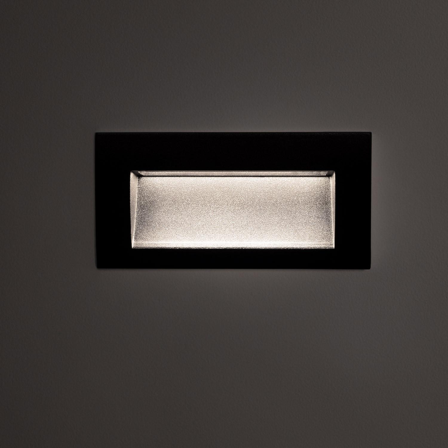 Led Wegeleuchte Außen 4w Wandeinbau Rechteckig Aluminium Und Glas Edulis 4000k Schwarz Neutralweiß