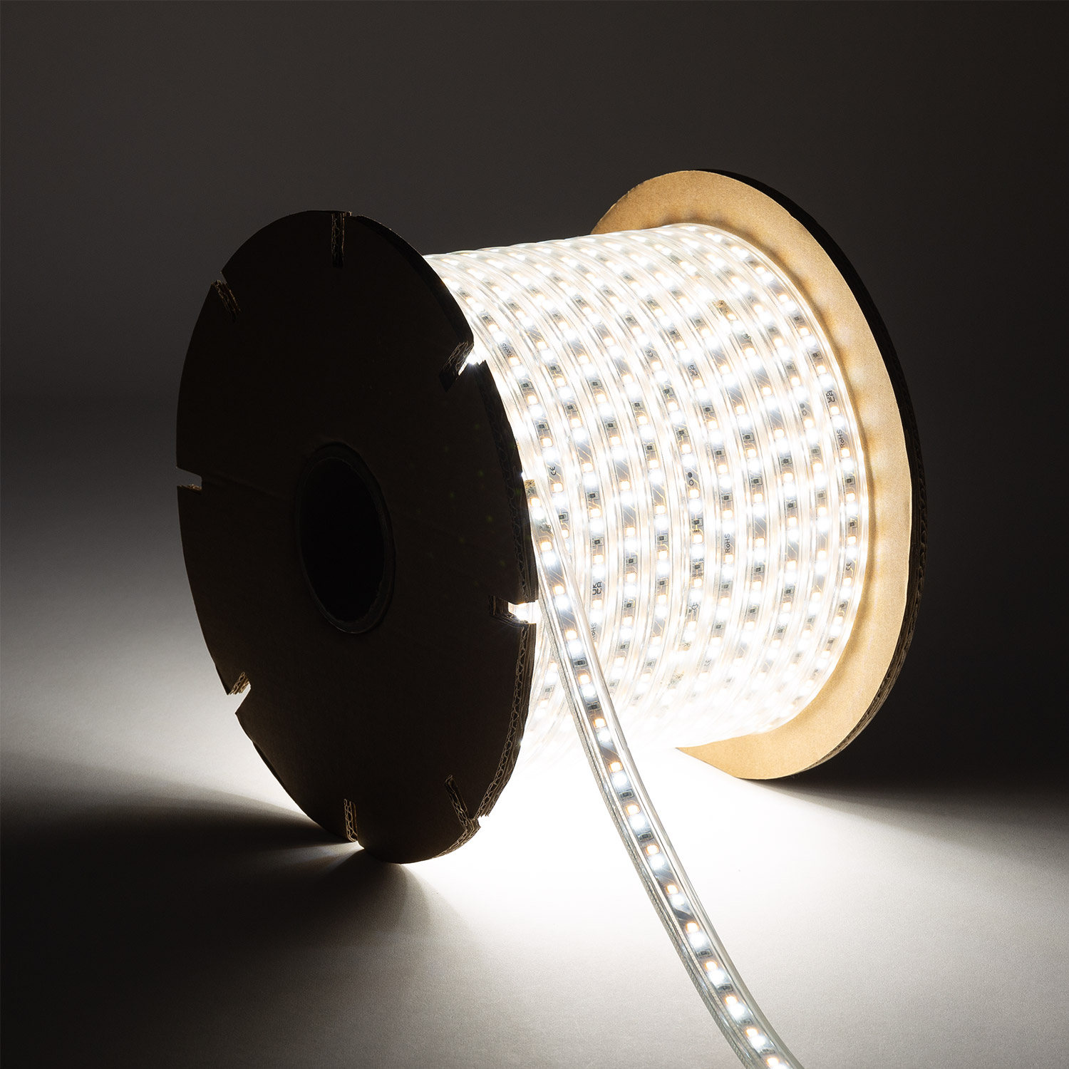 Led-streifenrolle Cct 220v 120 Led/m 50m 10w/m 900lm/m Breite 14mm Schnitt 100cm Ip65 Cct 2700k - 4000k - 6500k