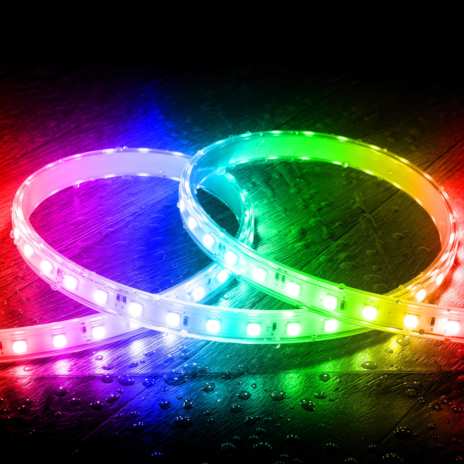 Led-streifenrolle Rgb 220v Smd 60 Led/m 50m 9.5w/m Breite 14,5 Mm Schnitt Alle 100cm Ip65 Mit Ir-fernbedienung Rgb