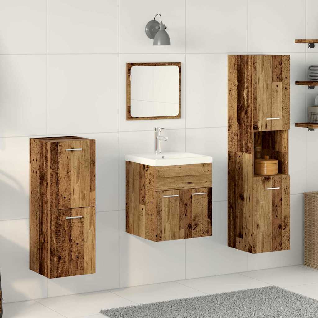 Badezimmermöbel-set Mit Regal 5 Pcs Altholz Holzwerkstoff