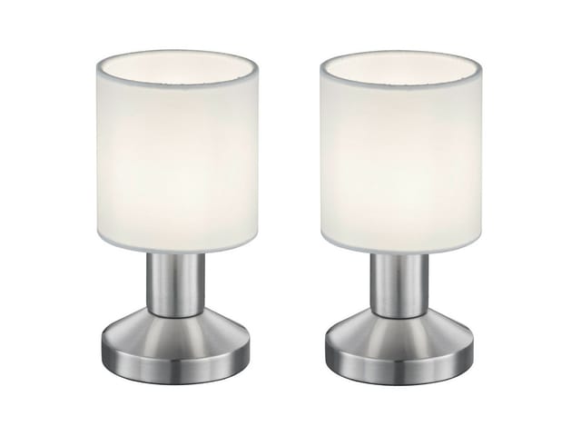 TRIO Leuchten LED Tischleuchte, ohne Leuchtmittel, 2er Set kleine Nachttisch-lampe mit Touch-funktion Fensterbank H: 18cm