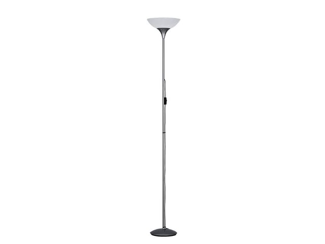 Reality Leuchten LED Deckenfluter, LED wechselbar, Warmweiß, große Stehlampe Designklassiker, Lampenschirm weiß für Ecke H: 180cm