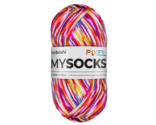 myboshi Sockenwolle myboshi mysocks Pixel, 75% Schurwolle, 25% Polyamid Häkelwolle