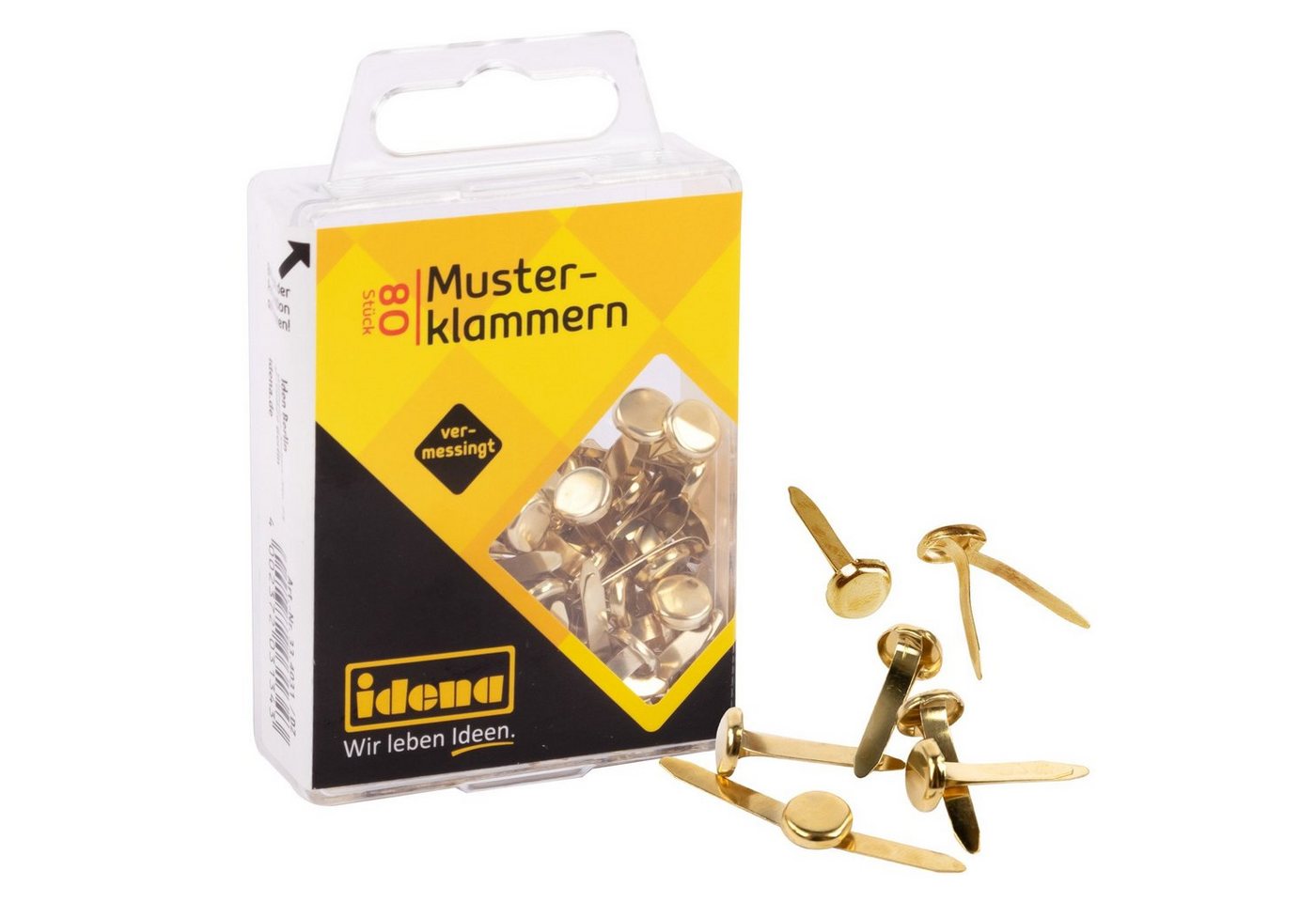 Idena Dekoklammer Idena 334031 - Musterklammern, 80 Stück, vermessingt Bild 2