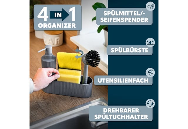 eluno Seifenspender Spülbecken Organizer ca. 22 x 21 x 6,5 cm (B/H/T), (1-tlg)
