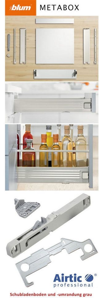 Feldmann-Wohnen Küchenzeile Kvantum, (Kvantum), 250cm grau matt / vanille matt 7-teilig