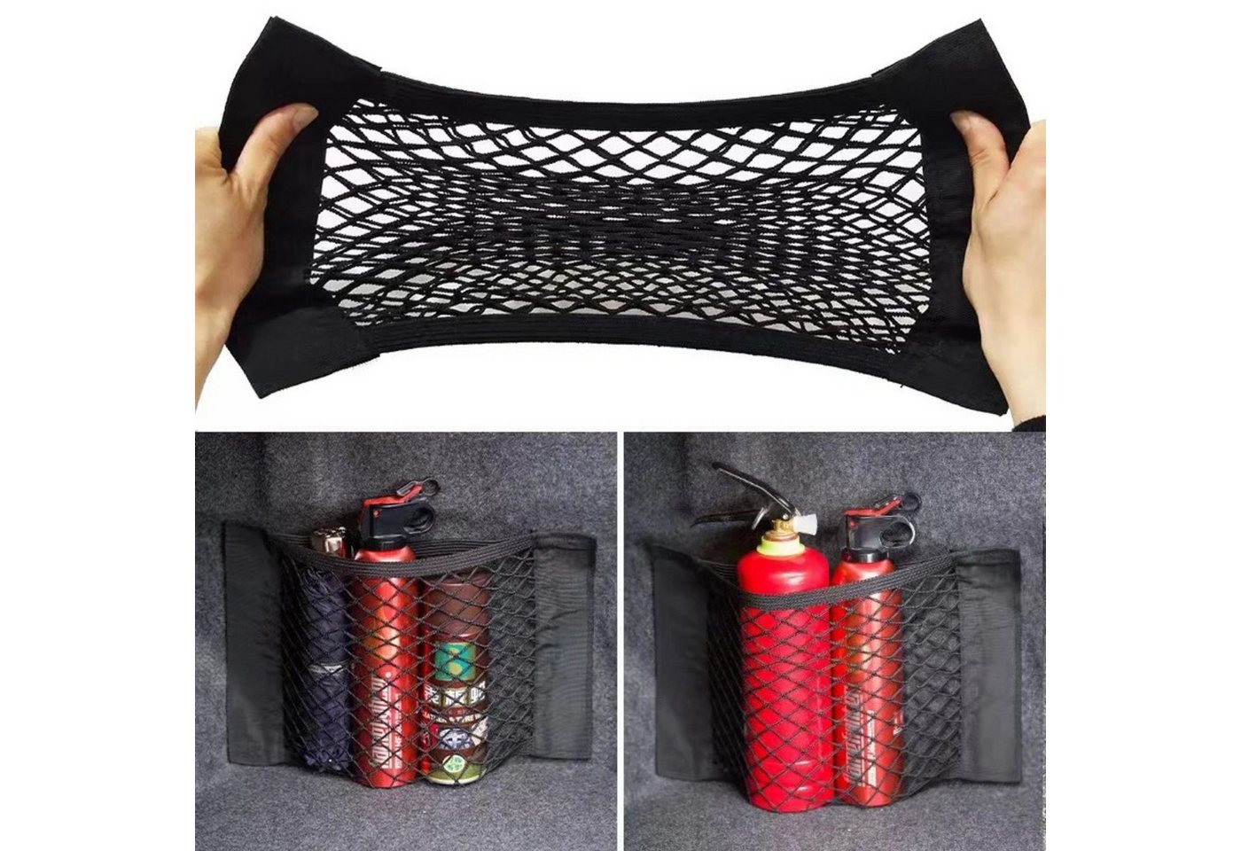 HS.SUPPLY Organizer Auto Netz, Ablagenetz, selbsthaftendes Mesh Netz, Auto Gepäcknetz (Komplettset, 1-tlg), Sichert zuverlässig Ihre Gegenstände, Sich anpassendes Mesh-Netz Bild 2