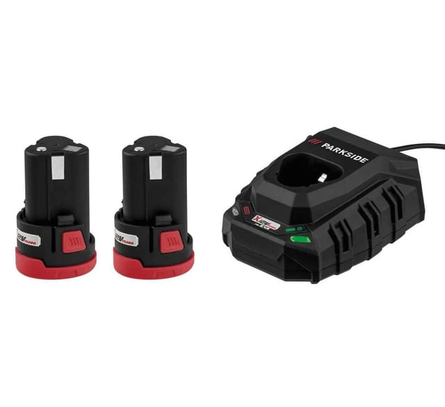 PARKSIDE PERFORMANCE® Akku-Bohrschrauber Akkuschrauber PBSPA 12 +2 Akku+Ladegerät Bit Bohrer Set Tasche E4
