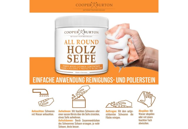 Cooper&Burton Holz Seife Intensiv Reiniger & Pflege Konzentrat von Cooper&Burton Holzreiniger (1-St. 250ml Konzentrat)