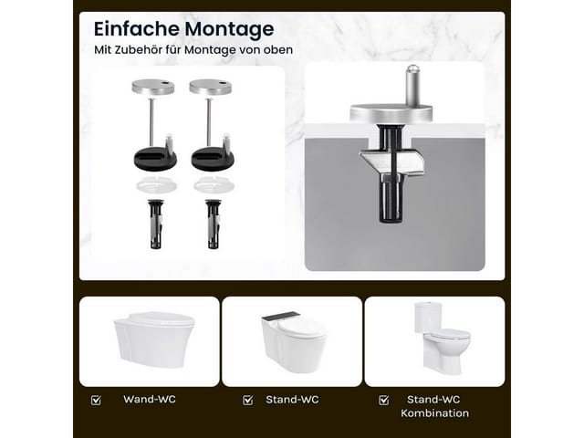 Woltu WC-Sitz (1-St), Toilettensitz, magnetisch, Toilettendeckel mit Absenkautomatik
