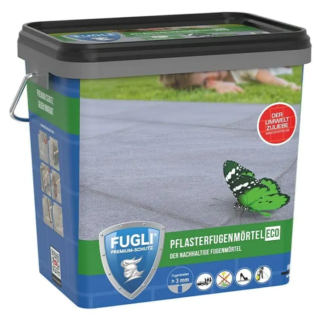 FUGLI® Fugenmörtel Pflasterfugenmörtel Eco, 12,5 kg, Verfugung von Pflaster-, Platten- und Klinkerflächen