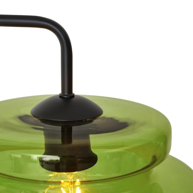 Qazqa Stehlampe Denise, ohne Leuchtmittel, E27, Grün, Retro, Glas, 1-flammig