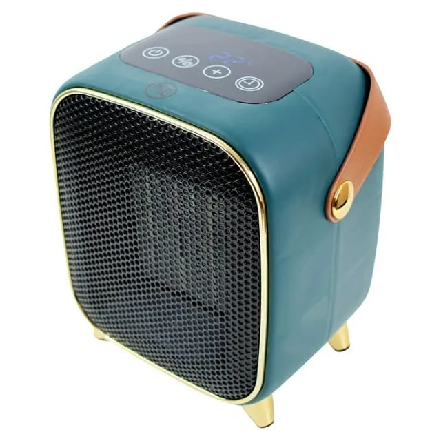 Venteo Heizlüfter Chauffage Retro Heater, 1000 W, kleiner Heizstrahler, Retro Mini Heizung, Timer, Ventilator Modus