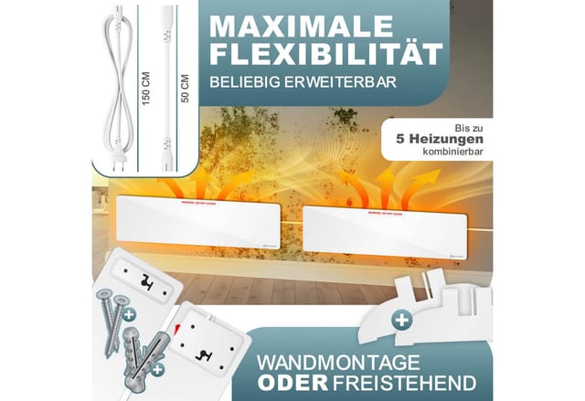 KESSER Infrarotheizung 3x Anti Schimmel Heizung 50W Infrarot Bad Wandheizer Schimmelentferner, Wandheizung Alternative zu Anti Schimmelspray Schimmelfrei ohne Chemie