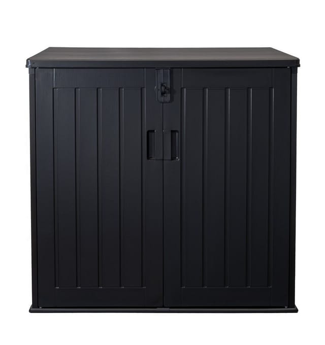 Koll Living Mülltonnenbox Soraya, 775 Liter, Schwarz, für 2x 120 Liter Mülltonnen (für 2x 120 Liter Mülltonne), mit Gasdruckfedern, abschließbar, pflegeleicht, wartungsfrei