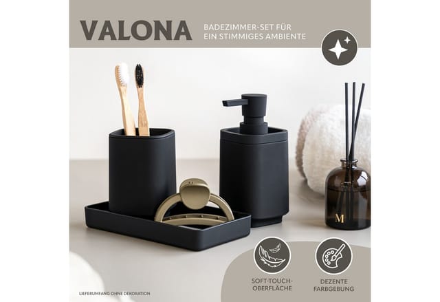 eluno Badaccessoire-Set VALONA 3tlg. Soft-Touch, 3 tlg.