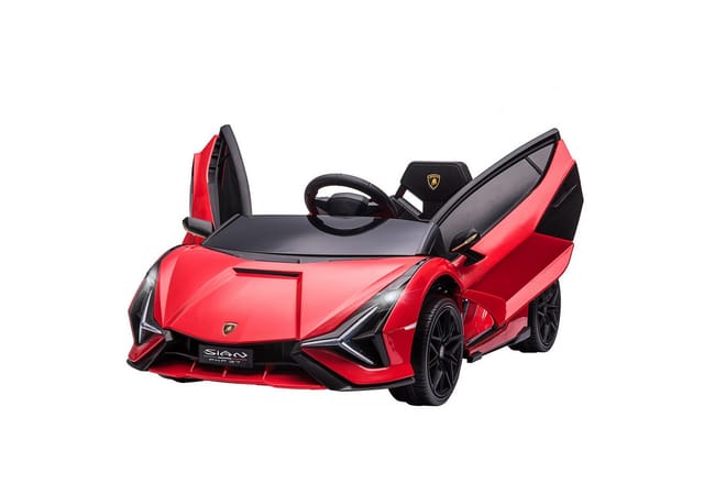 HOMCOM Elektro-Kinderauto Kinderfahrzeug, extra breiten Reifen, Musik(MP3/USB) Licht, Belastbarkeit 25 kg, (1-tlg), für 3-5 Jahre Kinder, Rot