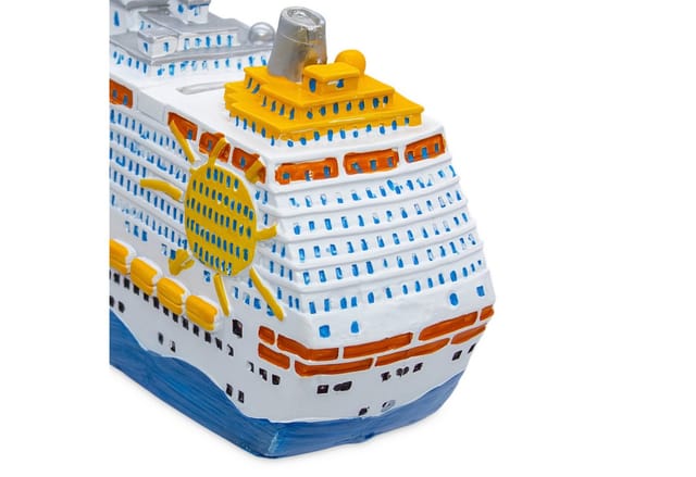 Spetebo Spardose Spardose in Form eines Kreuzfahrtschiffes, (20 x 11 cm, 1-tlg., mehrfarbig), Originelle Reisekasse aus Polyresin