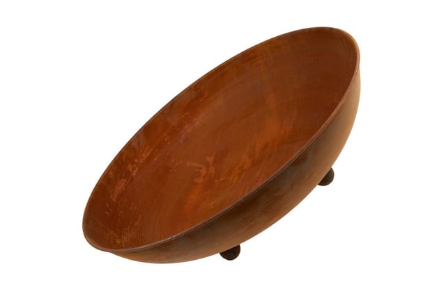 Rostikal Pflanzschale Blumenschale Ø 53 cm Cortenstahl – Edelrost Gartenschale, Mit Ablaufloch – pflegefrei & frostfest, Variante: auf Kugeln/ohne
