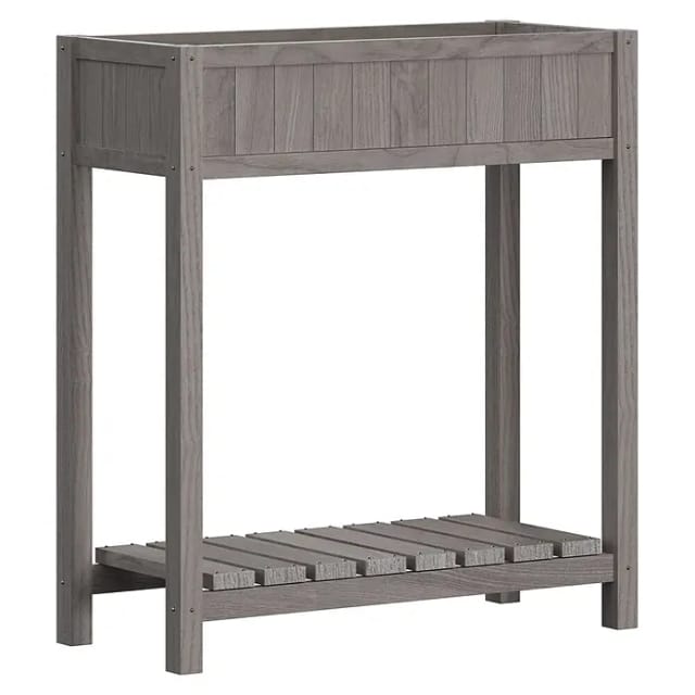 BUTENKIST Hochbeet DETE, Hochbeet aus Holz, Ablagefläche, Vlies, für Balkon, Garten, Terrasse