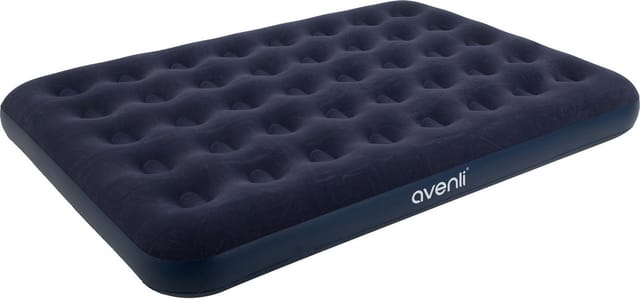 Avenli Luftbett Luftmatratze Camping für 1-2 Personen blau 191x137x22cm Double-Size, (Gästebett aufblasbar Ideal als Reisebett oder Isomatte, 1-tlg., Campingmatratze ohne Pumpe), für Indoor und Outdoor mit beflockter Oberfläche