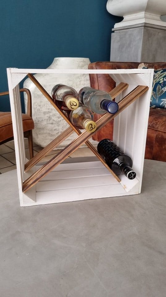 Teramico Weinregal Weinregal Holz Weinkiste 40x30x40cm "16"er Weiß, Weinkiste Obstkiste