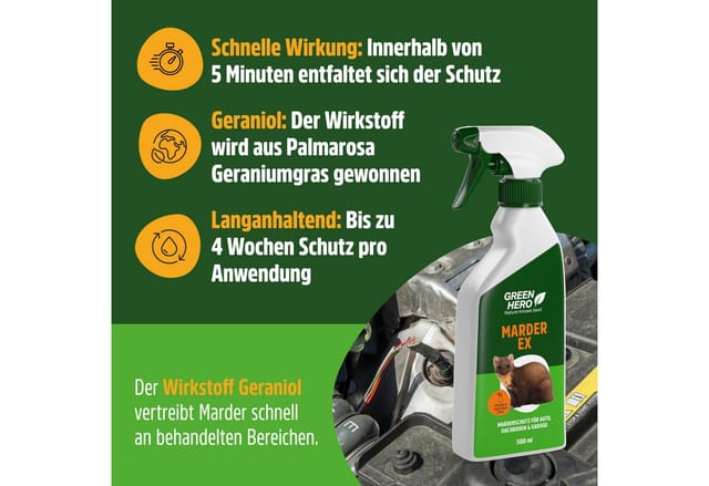 GreenHero Marderspray Marder-EX Marderabwehr, 500 ml