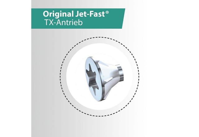 Jet-Fast Spanplattenschraube Universalschrauben Pro Inox 100/200 Stück, (Edelstahl A2, korrosionsbeständig), Schneidspitze und Fräsrippen für Holzverschraubungen