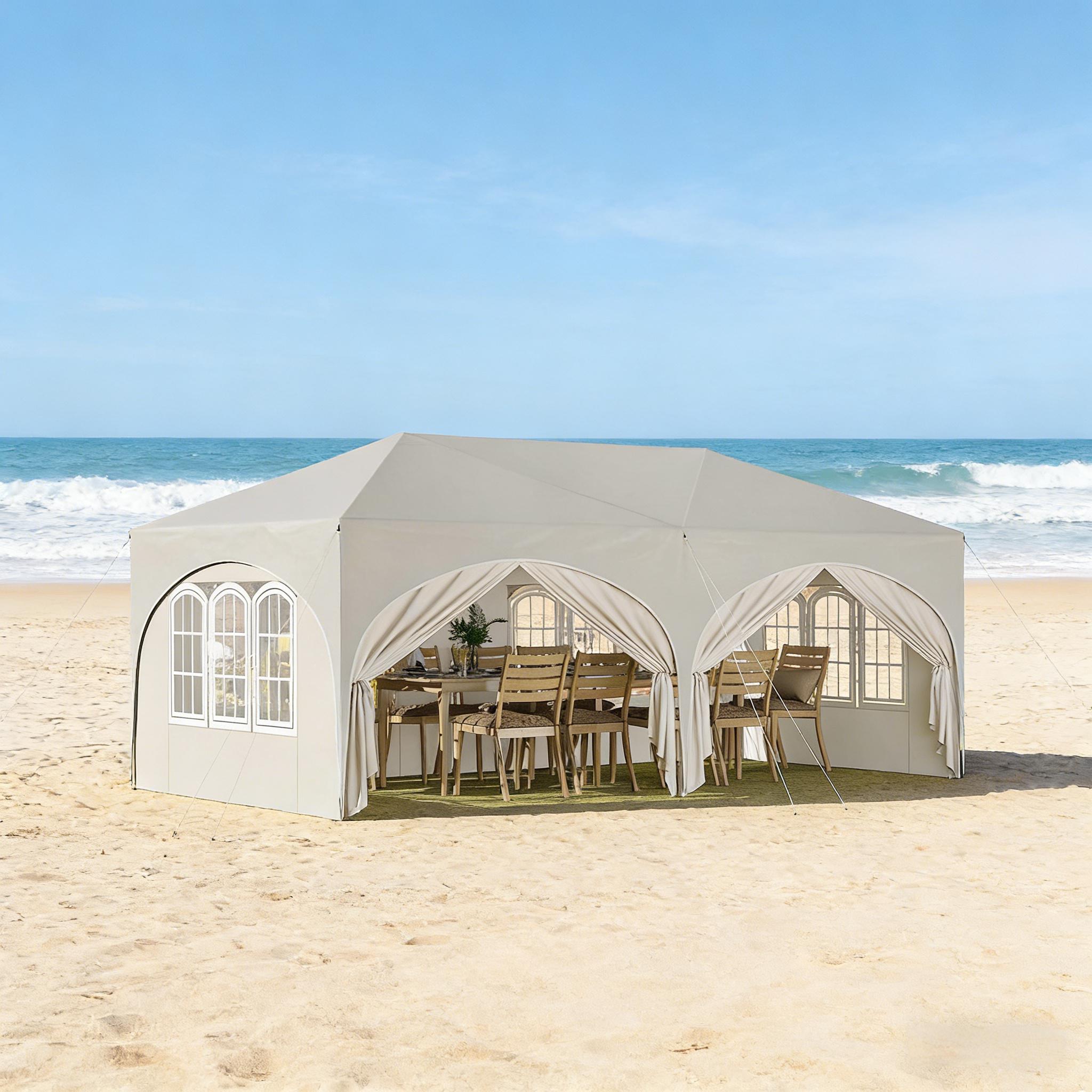 3×6m Klapppavillon Gazebo – 26,8 Kg, Aus Kunststoff, Starke Konstruction, Uv-schutz Und Wasserbeständigkeit – 583×293×265 Cm – Einfach Zu Bedienen