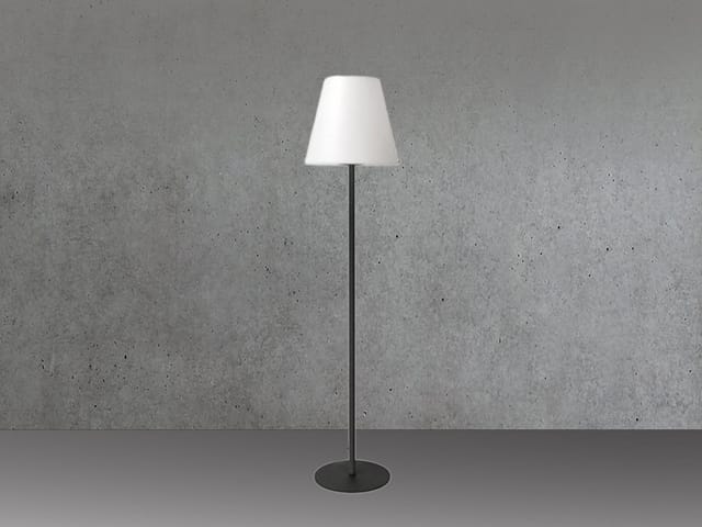 PEREL LED Außen-Stehlampe, LED wechselbar, Warmweiß, für Balkon Outdoor Terrassen-Lampe IP 65 Garten-Beleuchtung mit Strom