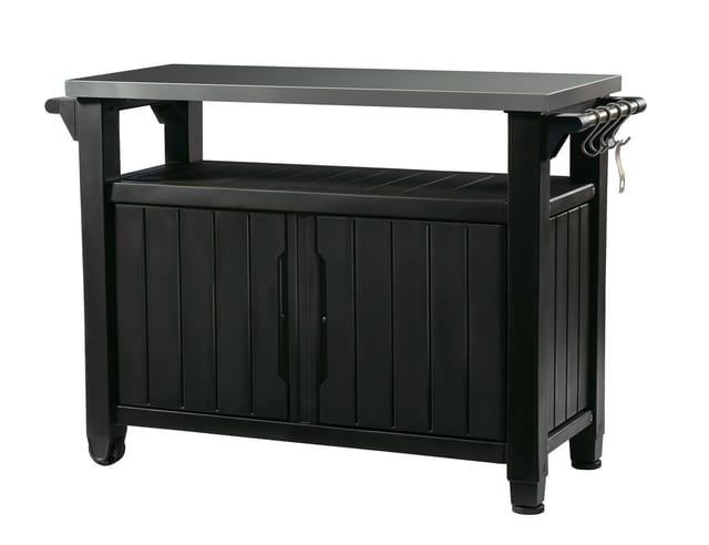 Keter Grillablagetisch Keter Grilltisch UNITY XL Anthrazit, 298L, Edelstahltischplatte