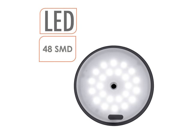 Spetebo Stehlampe LED Standleuchte in schwarz oder weiß, 48 LED, LED fest integriert, warm und kalt weiß, Akku betrieben, per USB-C wiederaufladbar