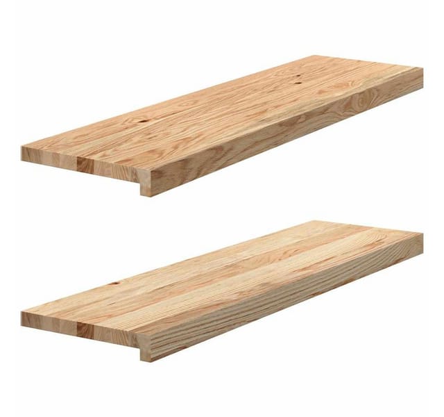 vidaXL Fensterbank Fensterbänke 2 Stk. Unbehandelt 90x25x2 cm Massivholz Eiche