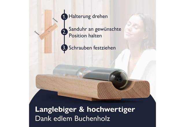 Liebenstein Sauna-Sanduhr Made in Germany - Sauna Zubehör aus Buchenholz - Made in Germany