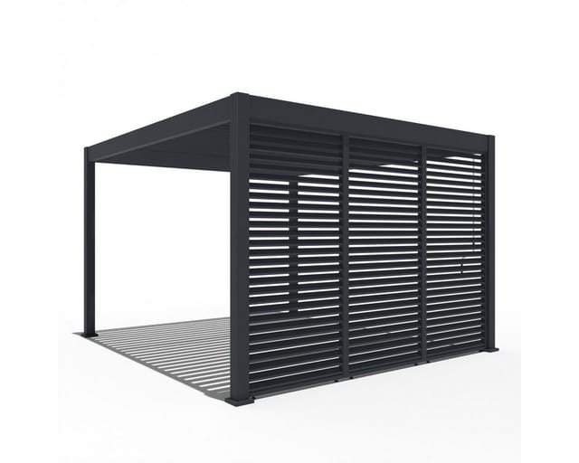 Weide Pavillonseitenteil Anthrazit-Aluminium Lamellenwand für Weide Pergola Drehbare Lamellen, 93x234 cm, Seitenteil