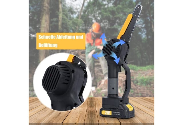 Rutaqian Akku-Hochentaster 2-in-1 Akku Hochentaster, Bürstenlose Elektro-Kettensäge, bis 2,30 m Arbeitshöhe, (1 St., 21V 2000mAh 2 Akkus 1 Ladegerät), Cordless Motorsäge, 4.9-7.5ft Adjustable Pole Saw für Baumschnitt