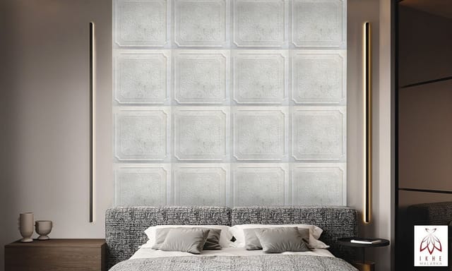 IKHEMalarka Wandpaneel Dekoren Betonoptik aus Polystyrol Styropor XPS, BxL: 50x50 cm, 0,25 qm, (1 Stück, 0.25m) Deckenpaneelen Einfach zu montieren Leicht