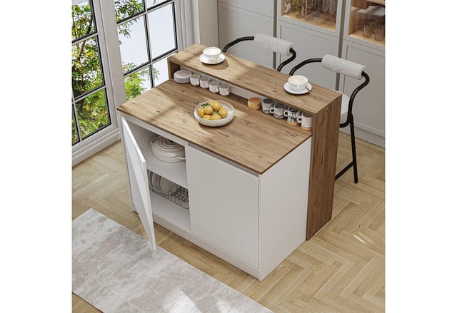 Roomart Kücheninsel Kücheninsel CORTADO 120 cm, Bartisch & Stauraum, 4 Farben, (Bartisch, Kücheninsel), Thekenebene rückseitig, 4-Fach-Unterschrank, Barhocker-kompatibel