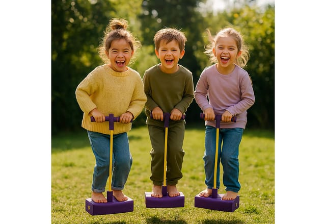 relaxdays Hüpfspielzeug Schaumstoff Pogo Jumper für Kinder, lila