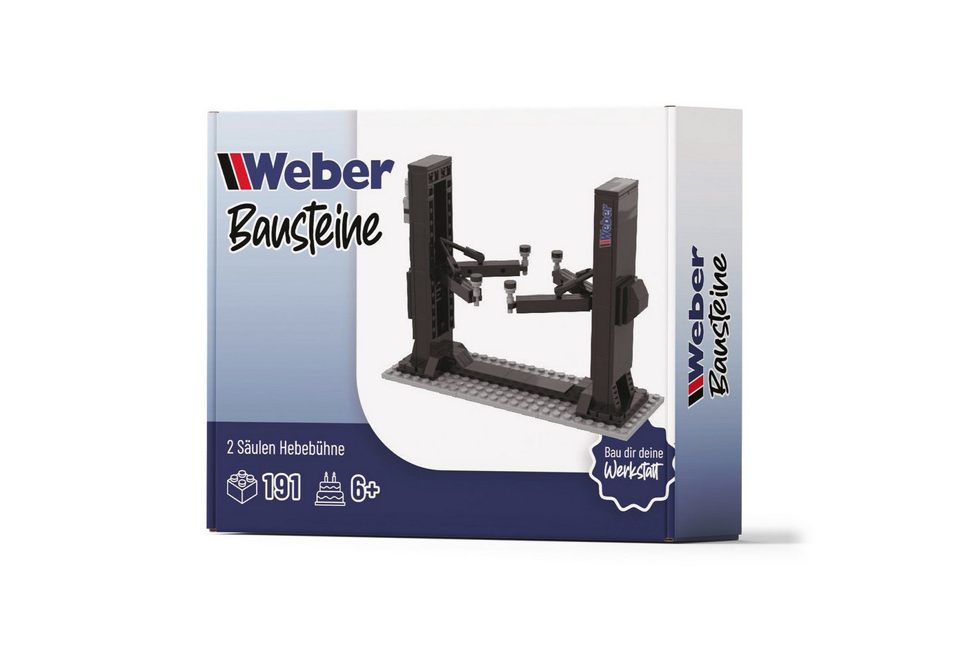 Weber GmbH Bausteine 2 Säulen Hebebühne Werkstatt Garage ab 6 Spielbausteine, (Packung, 191 St), Werkstattspaß für Kinder & Auto-Fans, perfektes Geschenk Bild 2