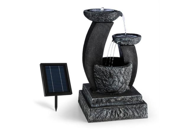 blumfeldt Wasserspiel Fantaghiro, 41 cm Breite, (Set, inkl. Pumpe,Solarpanel,LED-Beleuchtung und Anschlussmaterial), spring zimmer zier brunnen led-beleuchtung terasse solar outdoor