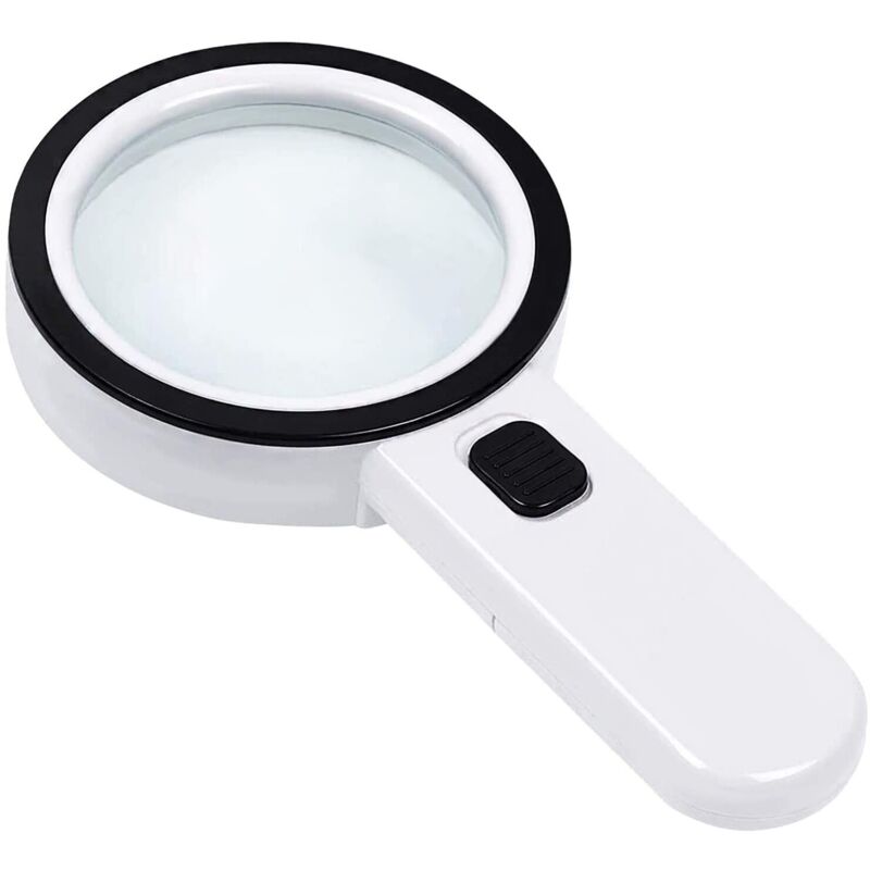 Led-leselupe, 30x, Weiß/schwarz