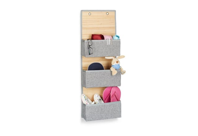 relaxdays Hängekorb 2x Hängeaufbewahrung Bad für Wand/Tür, L