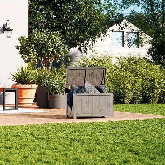 BUTENKIST Gartenbox HENRIETTE, Aufbewahrung aus Holz, Aufbewahrungsbox, für Balkon, Garten, Terrasse