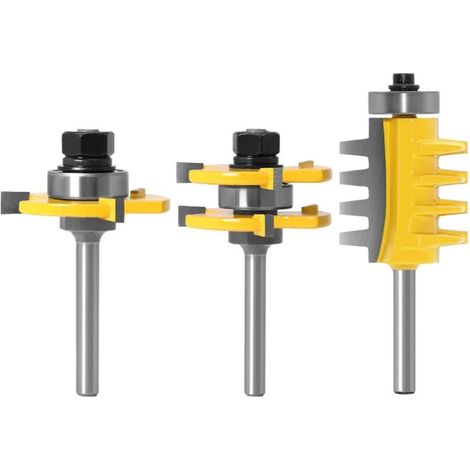 Set Aus 3 6-mm-meißeln Mit Hartmetallgriff, Wendbarem Leimfugenfräser, Federfräser Und T-förmigem Holznutfräser Für Holzbearbeitungswerkzeuge