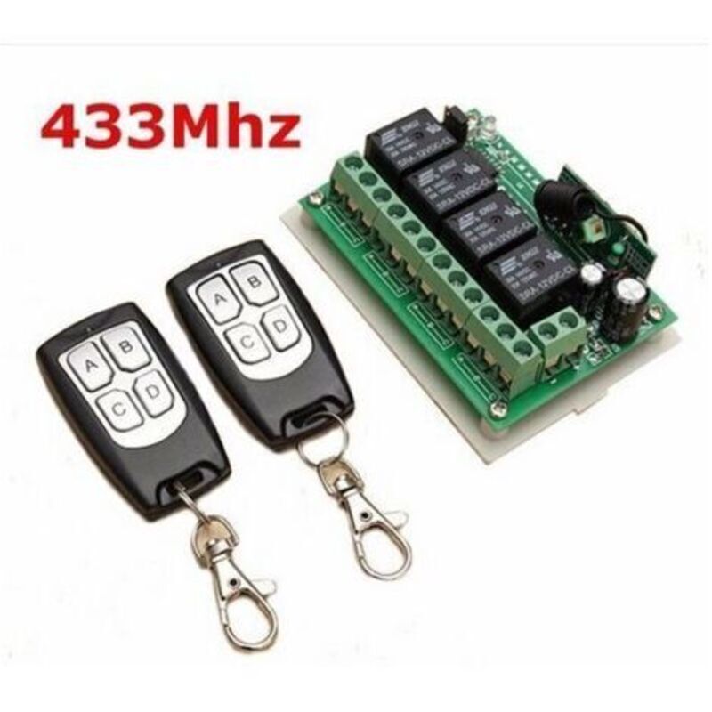 Funkfernbedienung (433 Mhz), 12 V Dc, 4 Kanäle, Funkrelais, 2 Sender + 1 Empfänger Für Garagentor-/einfahrtalarm