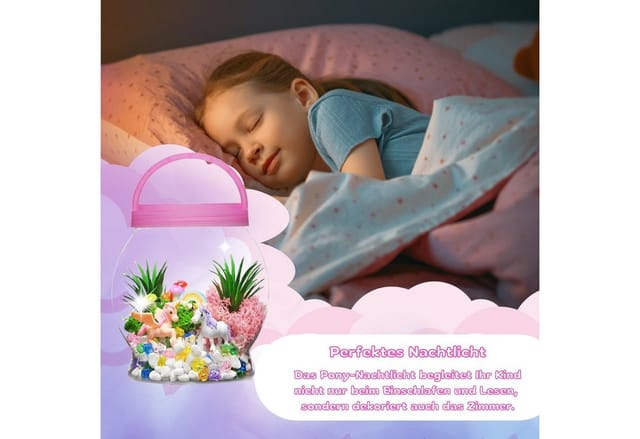 Coradoma Kreativset Terrarium Kit für Kinder DIY Bastelset mit Nachtlicht Lampe Deko, Junge und Mädchen Geschenke